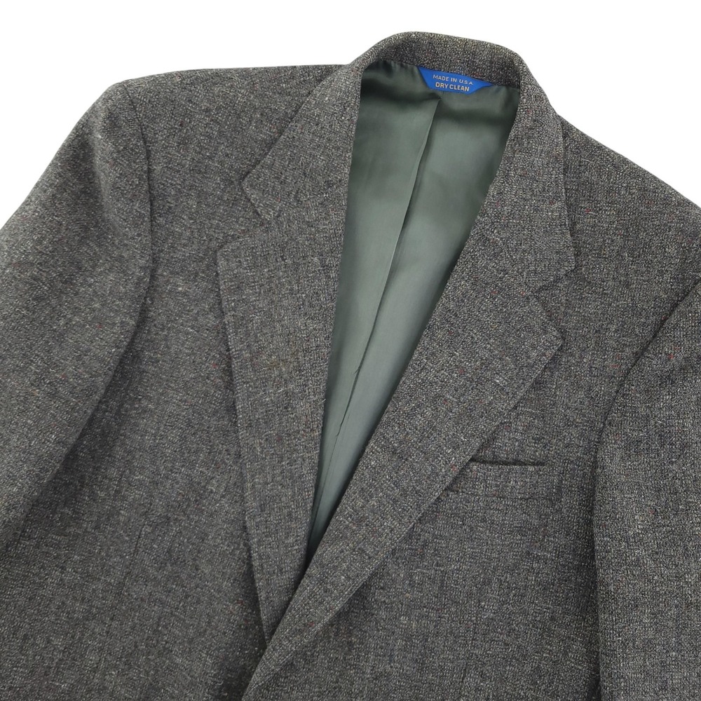 Vintage Pendleton Blazer Mens 44L Gray Wool Tweed Sport Coat Jacket Made USA